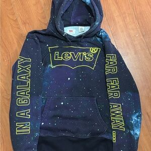Levi's Cosmic Print Hoodie with Yellow Logo